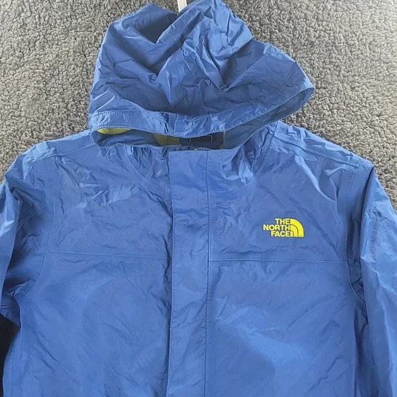 The North Face Hyvent Jacket Blue Lime Green Boys Large Hoodie Full Zip Pockets - Picture 2 of 16